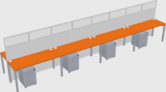 Shared rectangular cubicle