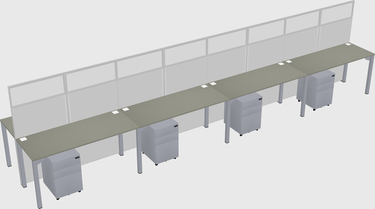 Shared rectangular cubicle