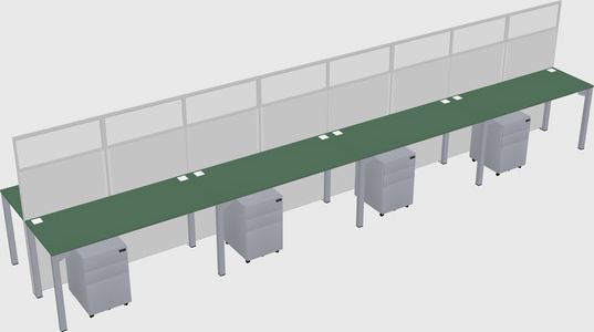 Shared rectangular cubicle