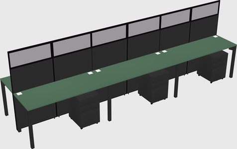 Shared rectangular cubicle