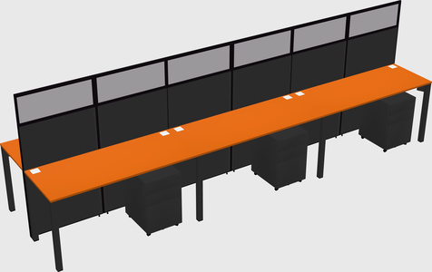 Shared rectangular cubicle