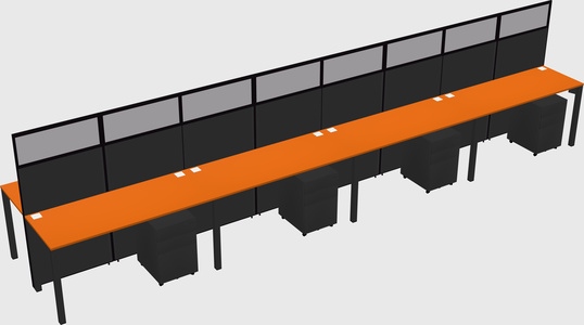 Shared rectangular cubicle