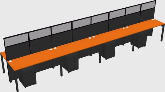 Shared rectangular cubicle
