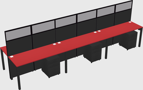 Shared rectangular cubicle