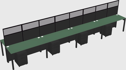 Shared rectangular cubicle