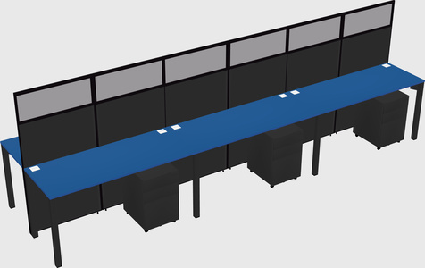 Shared rectangular cubicle