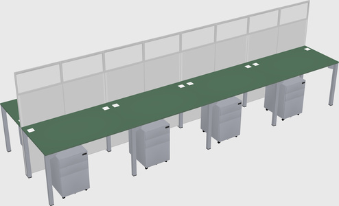 Shared rectangular cubicle