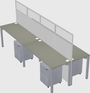 Shared rectangular cubicle