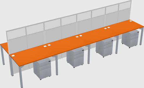 Shared rectangular cubicle