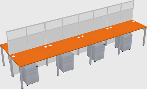Shared rectangular cubicle