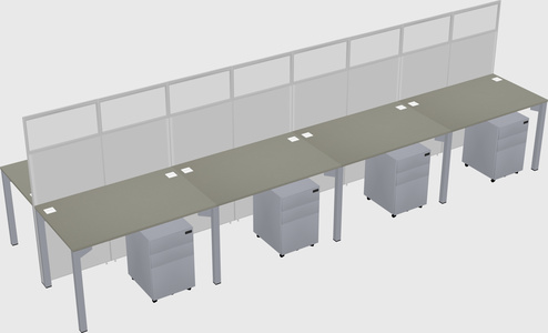 Shared rectangular cubicle