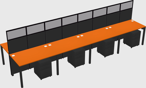 Shared rectangular cubicle