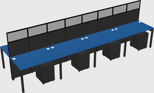 Shared rectangular cubicle