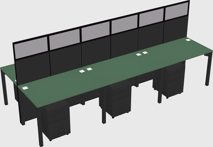 Shared rectangular cubicle