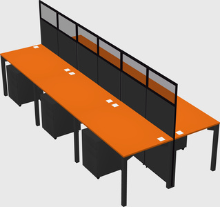 Shared rectangular cubicle