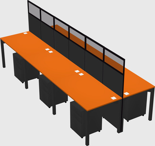 Shared rectangular cubicle