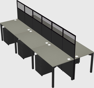 Shared rectangular cubicle