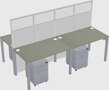 Shared rectangular cubicle