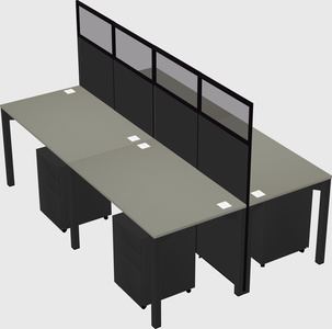 Shared rectangular cubicle