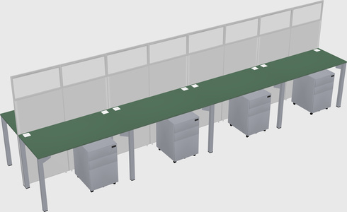 Shared rectangular cubicle