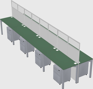 Shared rectangular cubicle