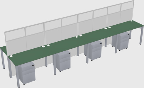 Shared rectangular cubicle