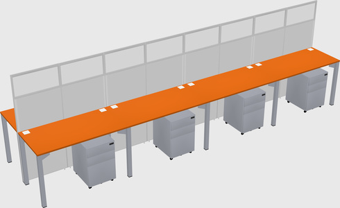 Shared rectangular cubicle
