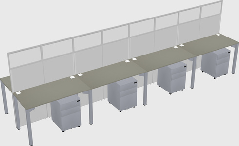 Shared rectangular cubicle