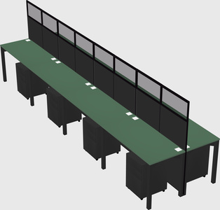 Shared rectangular cubicle