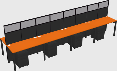 Shared rectangular cubicle