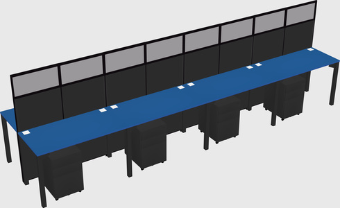 Shared rectangular cubicle