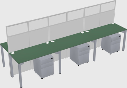Shared rectangular cubicle