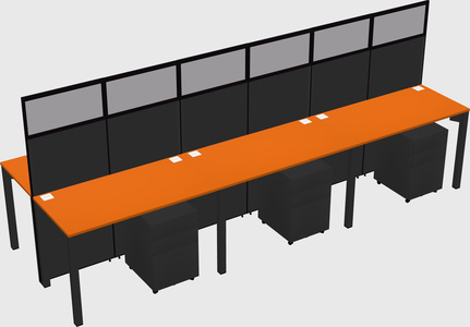 Shared rectangular cubicle