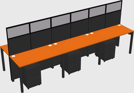 Shared rectangular cubicle