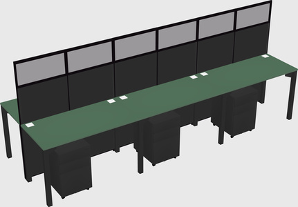Shared rectangular cubicle