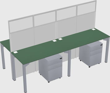 Shared rectangular cubicle