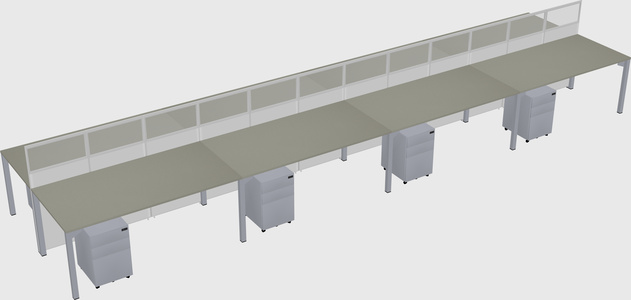 Shared rectangular cubicle