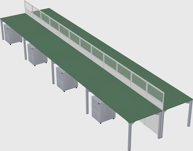 Shared rectangular cubicle
