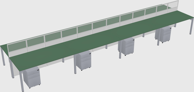 Shared rectangular cubicle