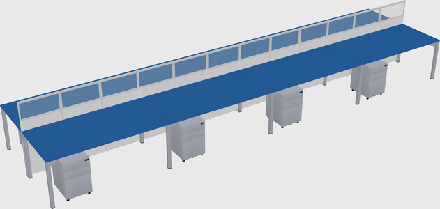 Shared rectangular cubicle