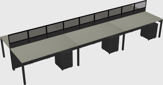 Shared rectangular cubicle