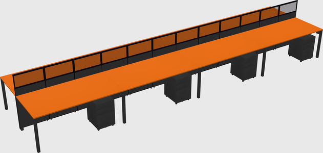 Shared rectangular cubicle