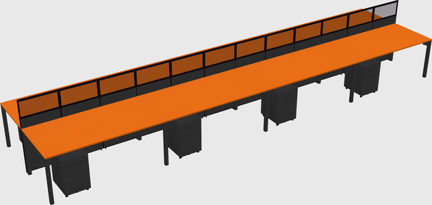 Shared rectangular cubicle