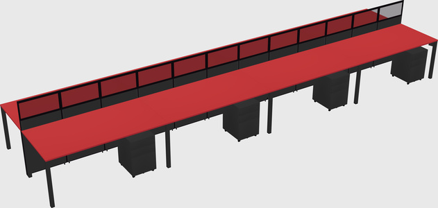 Shared rectangular cubicle