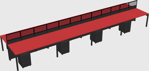 Shared rectangular cubicle