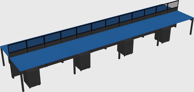 Shared rectangular cubicle