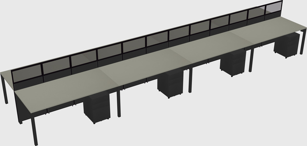 Shared rectangular cubicle