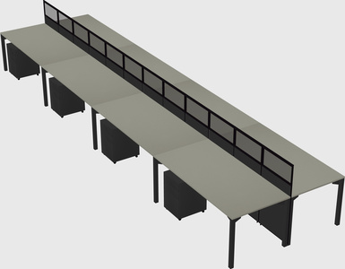Shared rectangular cubicle