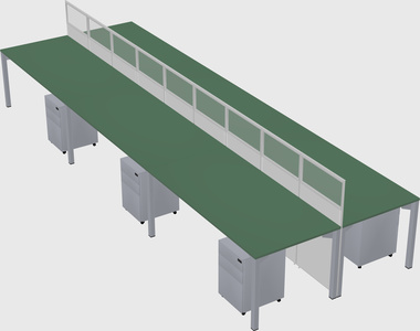Shared rectangular cubicle