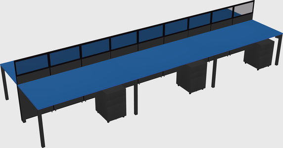 Shared rectangular cubicle